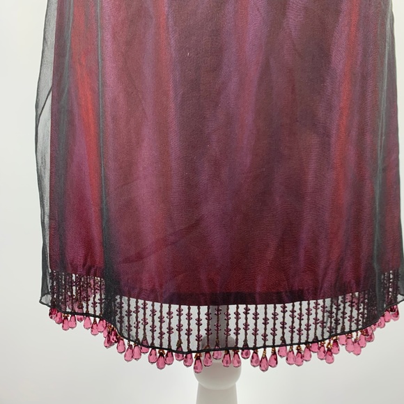 Tahari Sz 8 Formal Dress Silk Purple Beading Semi - Picture 2 of 8